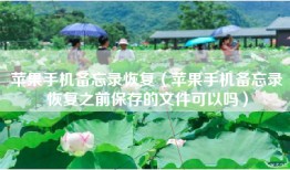 苹果手机备忘录恢复（苹果手机备忘录恢复之前保存的文件可以吗）