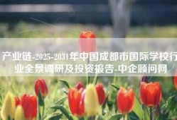 产业链-2025-2031年中国成都市国际学校行业全景调研及投资报告-中企顾问网