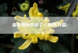 最新物资供销个人简历(九篇)