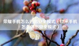 荣耀手机怎么退出安全模式（红米手机怎么退出安全模式）