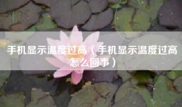 手机显示温度过高（手机显示温度过高怎么回事）