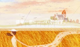 请举一些heimaoSEO的例子。
