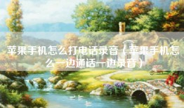 苹果手机怎么打电话录音（苹果手机怎么一边通话一边录音）