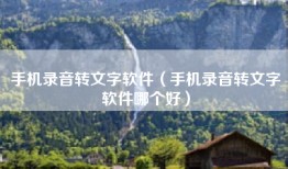 手机录音转文字软件（手机录音转文字软件哪个好）