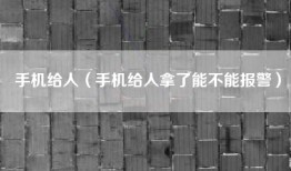 手机给人（手机给人拿了能不能报警）