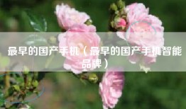 最早的国产手机（最早的国产手机智能品牌）