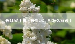 长虹365手机（长虹365手机怎么解锁）