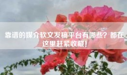 靠谱的媒介软文发稿平台有哪些？都在这里赶紧收藏！