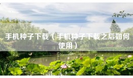 手机种子下载（手机种子下载之后如何使用）