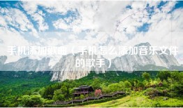 手机添加歌曲（手机怎么添加音乐文件的歌手）