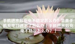 手机进水后充电不稳定怎么办？苹果手机充电口进水了怎么办「手机进水后充电不稳定怎么办？」