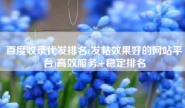 百度收录代发排名(发帖效果好的网站平台)高效服务+稳定排名