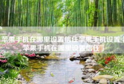 苹果手机在哪里设置信任苹果手机设置「苹果手机在哪里设置信任」