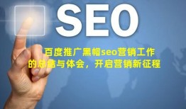 百度推广(黑帽seo)营销工作的总结与体会，开启营销新征程