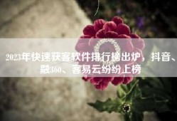 2023年快速获客软件排行榜出炉，抖音、融360、客易云纷纷上榜