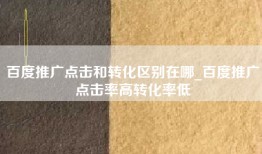 百度推广点击和转化区别在哪_百度推广点击率高转化率低