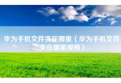 华为手机文件夹在哪里（华为手机文件夹在哪里视频）