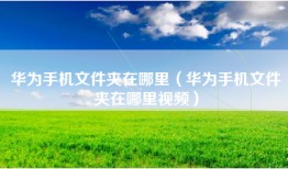 华为手机文件夹在哪里（华为手机文件夹在哪里视频）