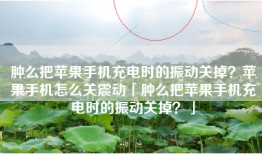 肿么把苹果手机充电时的振动关掉？苹果手机怎么关震动「肿么把苹果手机充电时的振动关掉？」