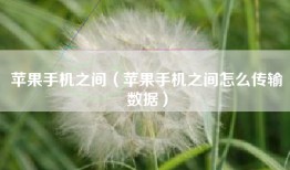 苹果手机之间（苹果手机之间怎么传输数据）