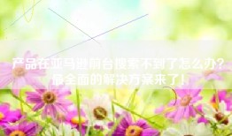 产品在亚马逊前台搜索不到了怎么办？最全面的解决方案来了！