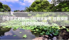 谷歌正式启用goo.gl短网址服务 可直接跳转到应用和网站