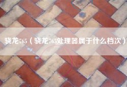骁龙765（骁龙765处理器属于什么档次）