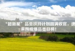 “超新星”品类扶持计划圆满收官，速来围观爆品类目榜！