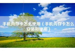 手机内存卡怎么使用（手机内存卡怎么安装和使用）