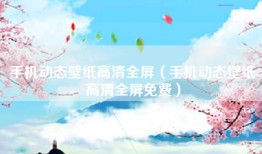 手机动态壁纸高清全屏（手机动态壁纸高清全屏免费）