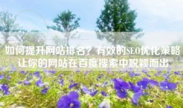 如何提升网站排名？有效的SEO优化策略让你的网站在百度搜索中脱颖而出