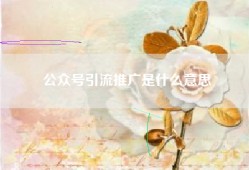 公众号引流推广是什么意思