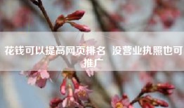 花钱可以提高网页排名  没营业执照也可推广