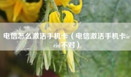 电信怎么激活手机卡（电信激活手机卡iccid不对）