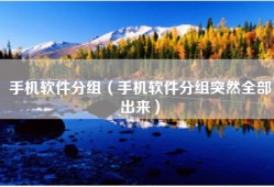 手机软件分组（手机软件分组突然全部出来）