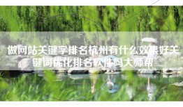 做网站关键字排名杭州有什么效果好关键词优化排名软件吗大师帮