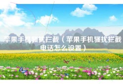 苹果手机骚扰拦截（苹果手机骚扰拦截电话怎么设置）