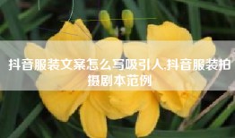 抖音服装文案怎么写吸引人,抖音服装拍摄剧本范例