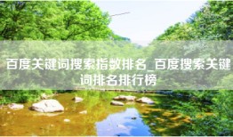 百度关键词搜索指数排名_百度搜索关键词排名排行榜