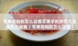 苹果照相机怎么设置苹果手机拍照九宫格怎么设置「苹果照相机怎么设置」