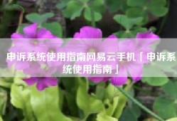 申诉系统使用指南网易云手机「申诉系统使用指南」