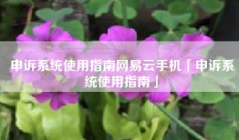 申诉系统使用指南网易云手机「申诉系统使用指南」