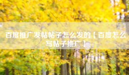 百度推广发帖帖子怎么发的【百度怎么写帖子推广】