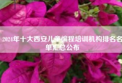 2024年十大西安儿童编程培训机构排名名单汇总公布