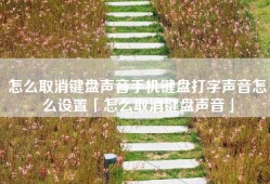 怎么取消键盘声音手机键盘打字声音怎么设置「怎么取消键盘声音」