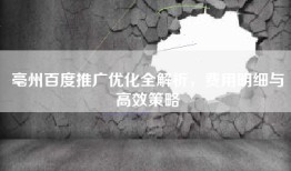 亳州百度推广优化全解析，费用明细与高效策略