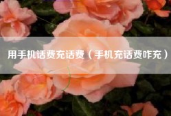 用手机话费充话费（手机充话费咋充）