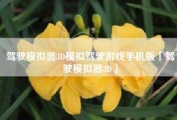 驾驶模拟器3D模拟驾驶游戏手机版「驾驶模拟器3D」