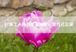 讨薪工人持刀杀害组长，警方已立案