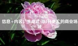 信息+内容：生成式AI打开更广的商业场域